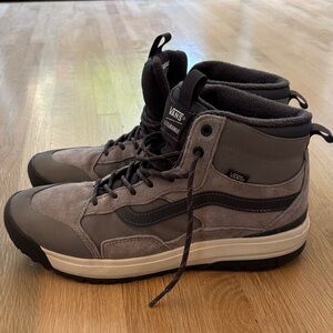 Vans Men's Charcoal and Black High-Top Sneakers